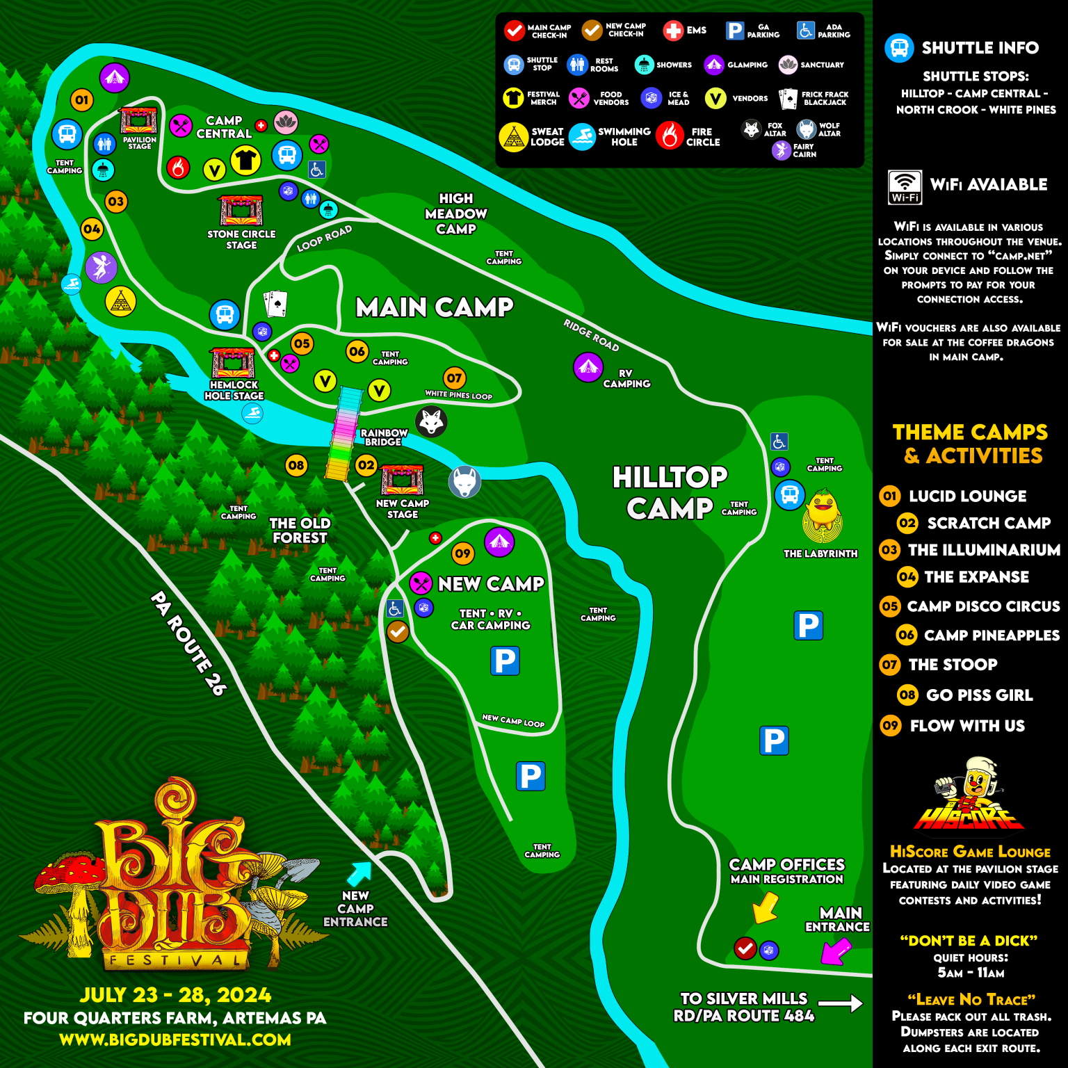 2024 Map, Official Guide, and Set Times Big Dub Festival